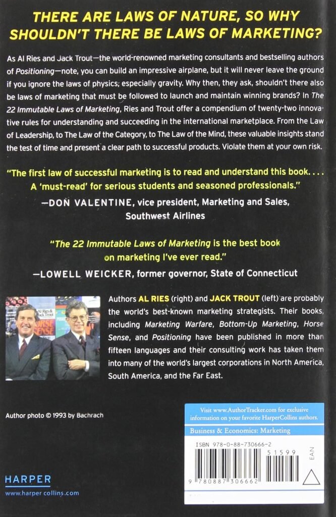 The 22 Immutable Laws of Marketing: Violate Them at Your Own Risk!     Paperback – April 27, 1994